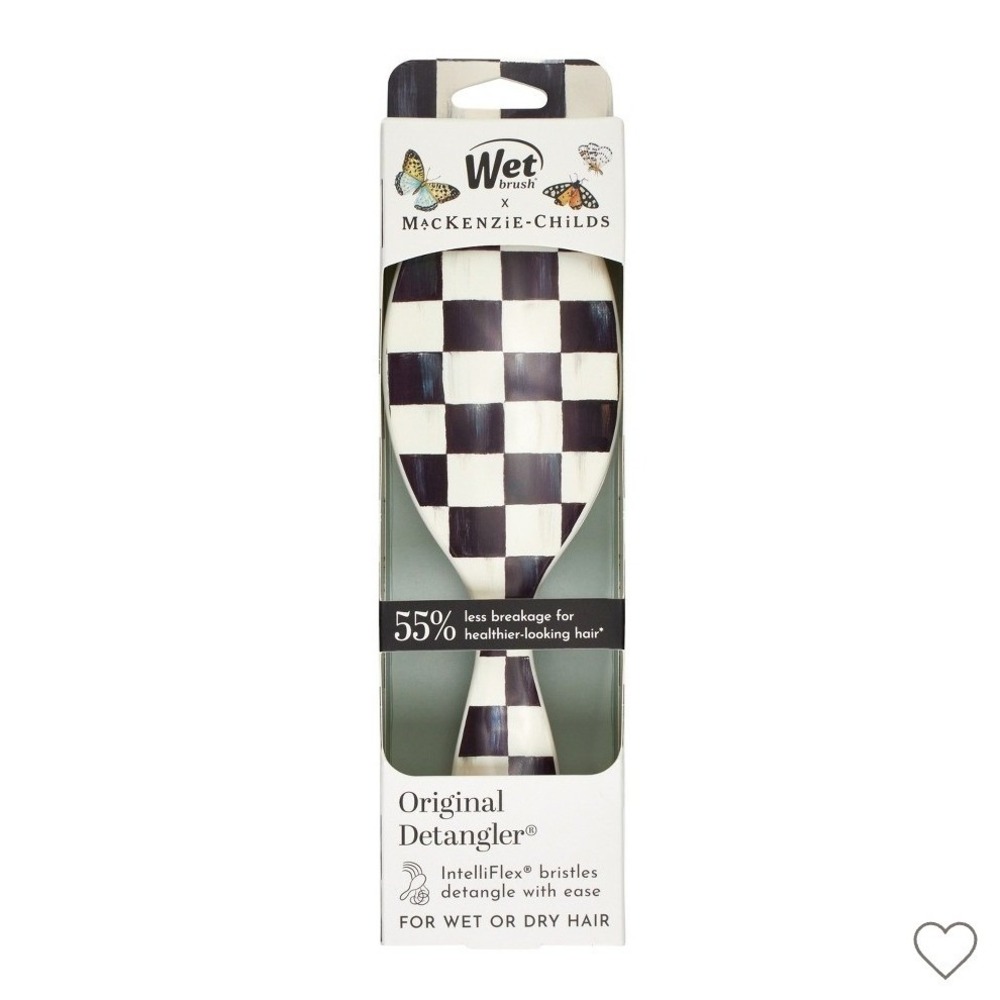 Wet Brush x MacKenzie-Childs Original Detangler Hair Brush Courtly Black Check - Picture 1 of 3